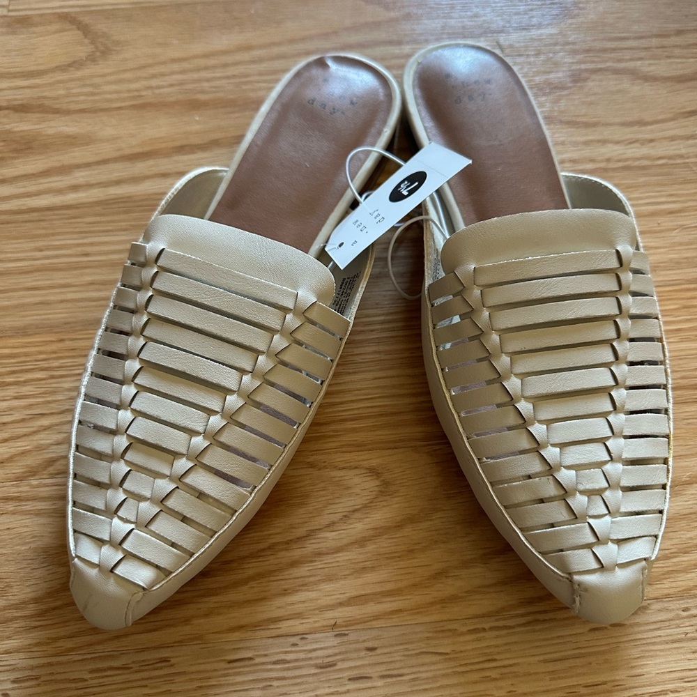 A New Day Cream Woven Mules